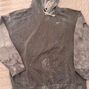 Nike Men's Gray and White Hoodie